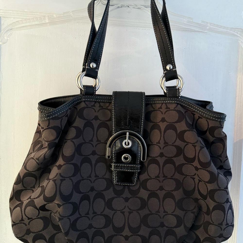 Coach Black Signature Tote Shoulder Bag